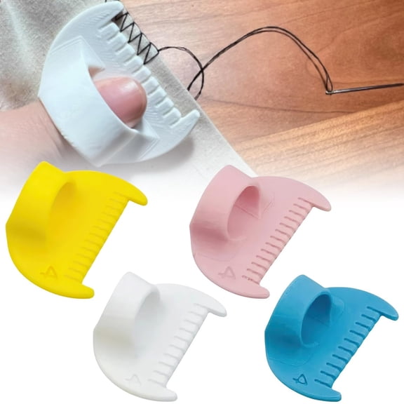 6Pcs Edge Stitch Lock & Sewing Gauge,Sewing Needle Gauge Measuring Tool,Mini Sewing Finger Ruler for Even Stitches,Quilting Stitching Aids for Beginners,DIY Stitching kit Tool, 4MM&3MM( Random color）