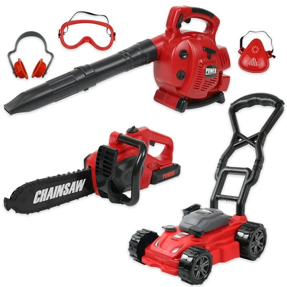 Juego de herramientas de jardinería para niños TeganPlay, motosierra, soplador de hojas