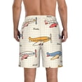 thumbnail image 3 of Bixox Men's Striped Vintage Planes printing Casual Classic Fit Short Summer Beach Shorts, 3 of 6