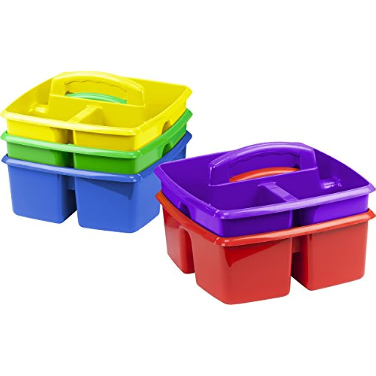 Storex Classroom Craft Caddy, 3 Compartment Plastic Organizer with ...