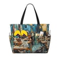thumbnail image 1 of Disketp Whimsical Cats Night Cafe Bolsa de Playa de Gran Capacidad, Bolso Impermeable y a Prueba de Arena para Mujer, Ideal para Playa, Piscina y Natación, 1 of 7