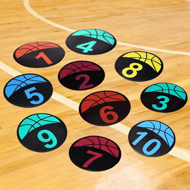 10 Unids Baloncesto Spot Markers Trainer Aid Footstep Mat Absorción de Impactos Mat de Entrenamiento Marcadores de Disco Plano para Ejercicios Fútbol Cola ayuda de entrenamiento de baloncesto