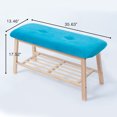 thumbnail image 5 of StorageWorks Tufted Fabric Bench Ottoman Bench, Blue, 5 of 6