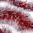 thumbnail image 4 of Christmas Tinsel Garland, Red and White Christmas Tree Garland Decorations, Metallic Tinsel Glitter Twist Garlands, Hanging Streamers for Indoor Xmas Holiday Decor, 1 Pcs, 3.5 In x 6.6 Ft, 4 of 6