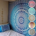 thumbnail image 7 of NUZYZ Mandala Bohemian Yoga Mat Beach Towel Shawl Blanket Indian Wall Hanging Tapestry Blue, 7 of 7