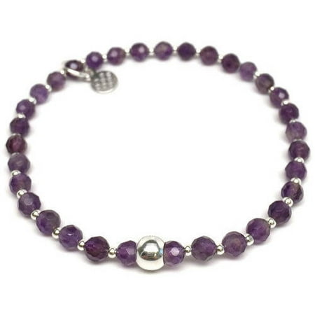 Julieta Jewelry Purple Amethyst Kara Sterling Silver Stretch Bracelet
