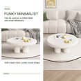 thumbnail image 5 of Guyii 31.69" Cream White Coffee Table, Round Coffee Table with 4 Legs, Modern Tea Table for Living Room, 5 of 8