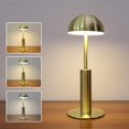 thumbnail image 1 of Baohd Dimmable Bedside Table Lamp Elegant Bar Decor Battery Powered Mushroom Gold 1Set, 1 of 6