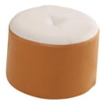 thumbnail image 2 of Taburete pequeño redondo relleno estable y cómodo taburete mueble reposapiés para Beige y naranja, 2 of 9