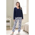 thumbnail image 2 of Richie House Women's Two Piece Sleepwear Set Warm Fleece Knit Top with Flannel Pants RHW2752, 2 of 7