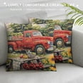 thumbnail image 3 of ONETECH Red Truck Pillow Covers Delicious Food Sunflower Daisy Throw Pillow Case Seasons Greetings Cushion Cover ,Driving a Truck for a Picnic, 3 of 5