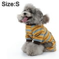 thumbnail image 2 of Pijama de cachorro suave con camisa de rayas de colores y cuello alto para perrito cuadrúpedo SY97 Rayas amarillas y azules, 2 of 5