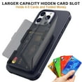 thumbnail image 3 of Designed for iPhone 16 Pro Wallet Phone Case,With Card Holder(Store 4-5 Cards),For Women Men,Flip Kickstand,With Mirror,Shockproof Heavy Duty Rugged Large Storage Phone Case,Black, 3 of 7