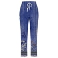 thumbnail image 3 of WILLBEST Pantalones Casuales elegantes para Mujer: Pantalones Ligeros de Lino con Cintura Alta y Estampado Bohemio con Bolsillos para Playa y Uso Diario. XXXL, 3 of 3