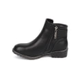 thumbnail image 4 of Women Leatherette Round Toe Zip Belted Ankle Bootie DC97, 4 of 5