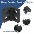 thumbnail image 3 of 6Pcs Torque Hinge, 40x30x4mm Nylon Adjustable Position Control Hinges (5mm Hole), 3 of 6
