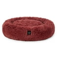 thumbnail image 2 of NICOLE MILLER NEW YORK PET Ellie Fuzzy Solid Donut Pet Bed, Plush, Cozy & Calming, Water Repellent, Non-Slip Bottom, 100% Machine Washable, Burgundy Rose, X-Small 19"x19"x7" Round, 2 of 13