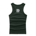 thumbnail image 5 of Chaleco deportivo de algodón blanco liso de mediana edad para hombre, ajustado, elástico, sin mangas, para verano, 5 of 5