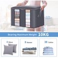 thumbnail image 2 of Hweilai 3Pcs Thick Non-woven Quilt Storage Bag Large Capacity Storage Box Bag with Reinforced Handle for Quilts Blankets Pillows(Gray), 2 of 5