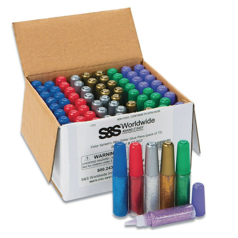 Color Splash! Mini Glitter Glue Pens Set of 72