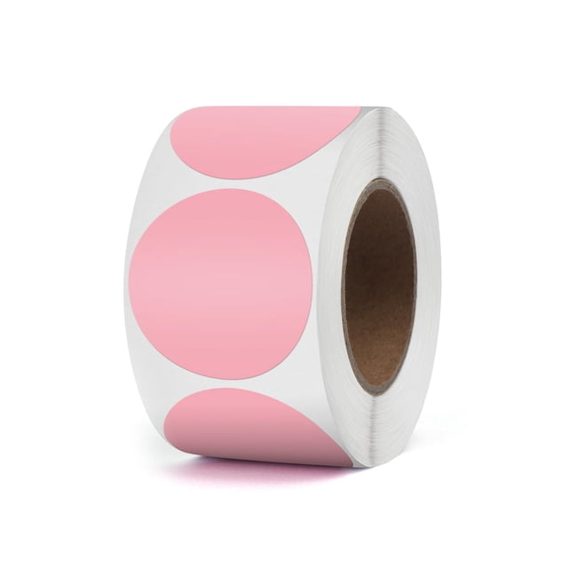 Etiquetas térmicas YIKIADA Pink Circle, 3,8 cm, impermeables, 500 unidades