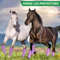 thumbnail image 6 of Riousery 4 Pcs Horse Leg Protectors Protective Fly Wraps Breathable Mesh Boots For Stall And Pasture Use Purple 18.5 Inches (46.99 cm) Essential Equestrian Care Equipment For Horses Daily Protection, 6 of 9