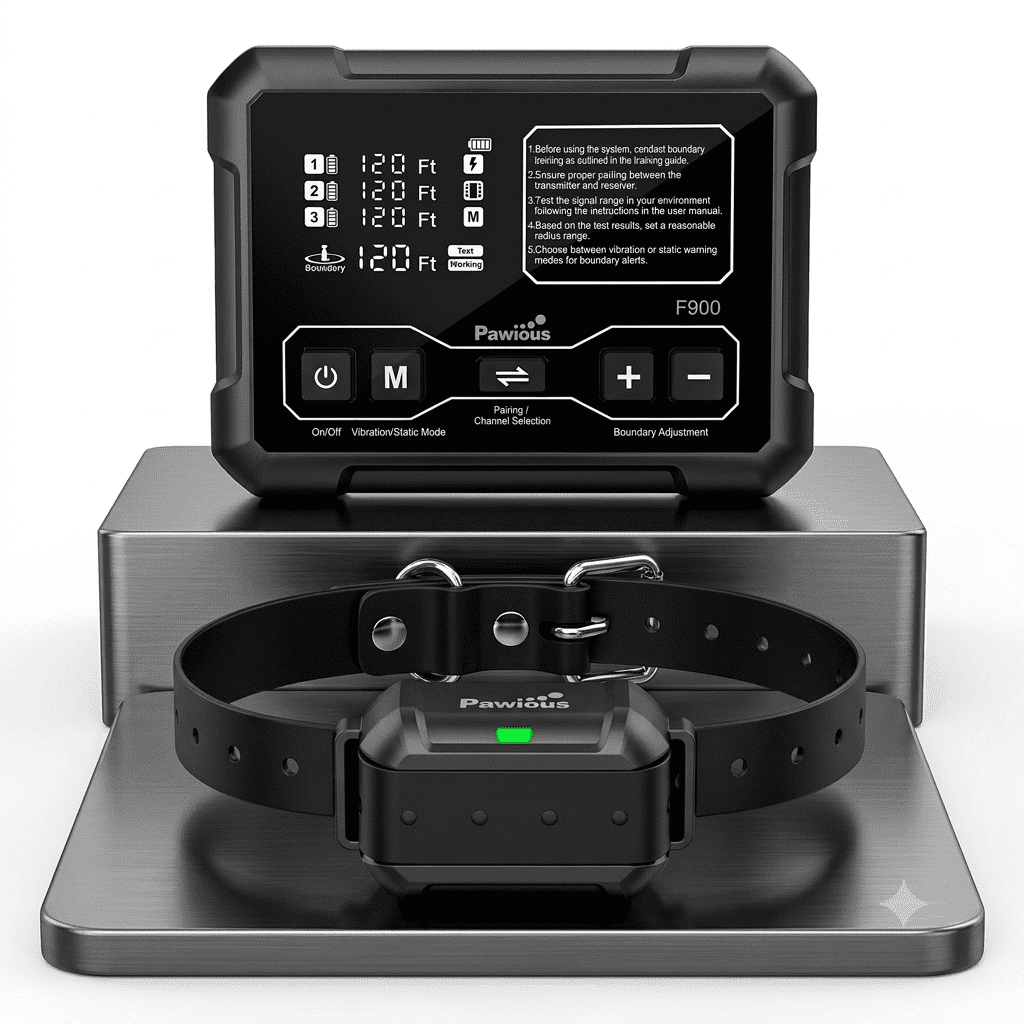 Pawious Wireless Dog Fence - High Precision Containment System for Up to 5 Acres Coverage Area