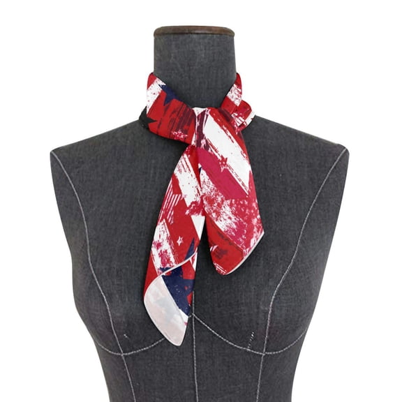 Square Scarf 24x24 Inch Retro Distressed Star Stripe Print Silky Satin Sun Protection Neck Scarf for Women Multi-Purpose Head Wrap Bandana for Hair Bag Decoration