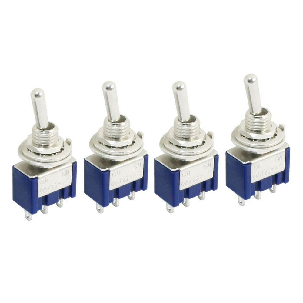 Unique Bargains 4Pcs 2 Position SPDT Locking Actuator Panel Mount Toggle Switch 6A AC125V