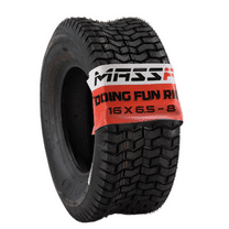 MASSFX 16x6.5-8 front or rear Turf Tire for outdoor power equipment and lawn mowers, 4-Ply with rectangular tread for excellent traction and easy cleaning, Non-highway use only, 16/6.5-8,16x6.5x8