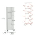 thumbnail image 2 of Crovie Linen 63-inch High Bathroom Cabinet Linen Storage Cabinet with Seven Open Shelves White, 2 of 7