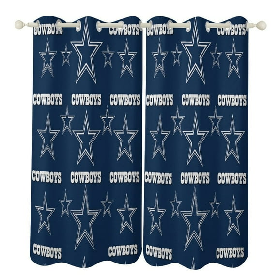 Football Cowboys Blackout Curtains Window Drapes Room Darkening Thermal Insulated Grommets Curtains for Living, Dining, Bedroom,2 Panels