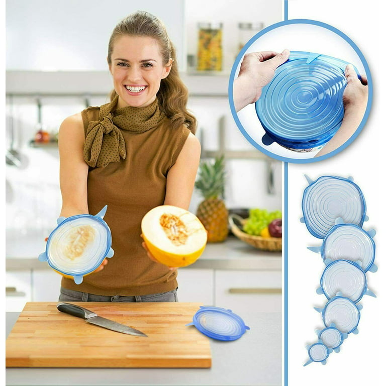Silicone Stretch Lids Reuseable Microwave Safe Flexible Covers (set Of 6)  (loose Pack)