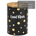thumbnail image 2 of FASHIONCRAFT 88087 Canister Stash Jar, Good Vibes Novelty Stash Jar, Black, 2 of 5