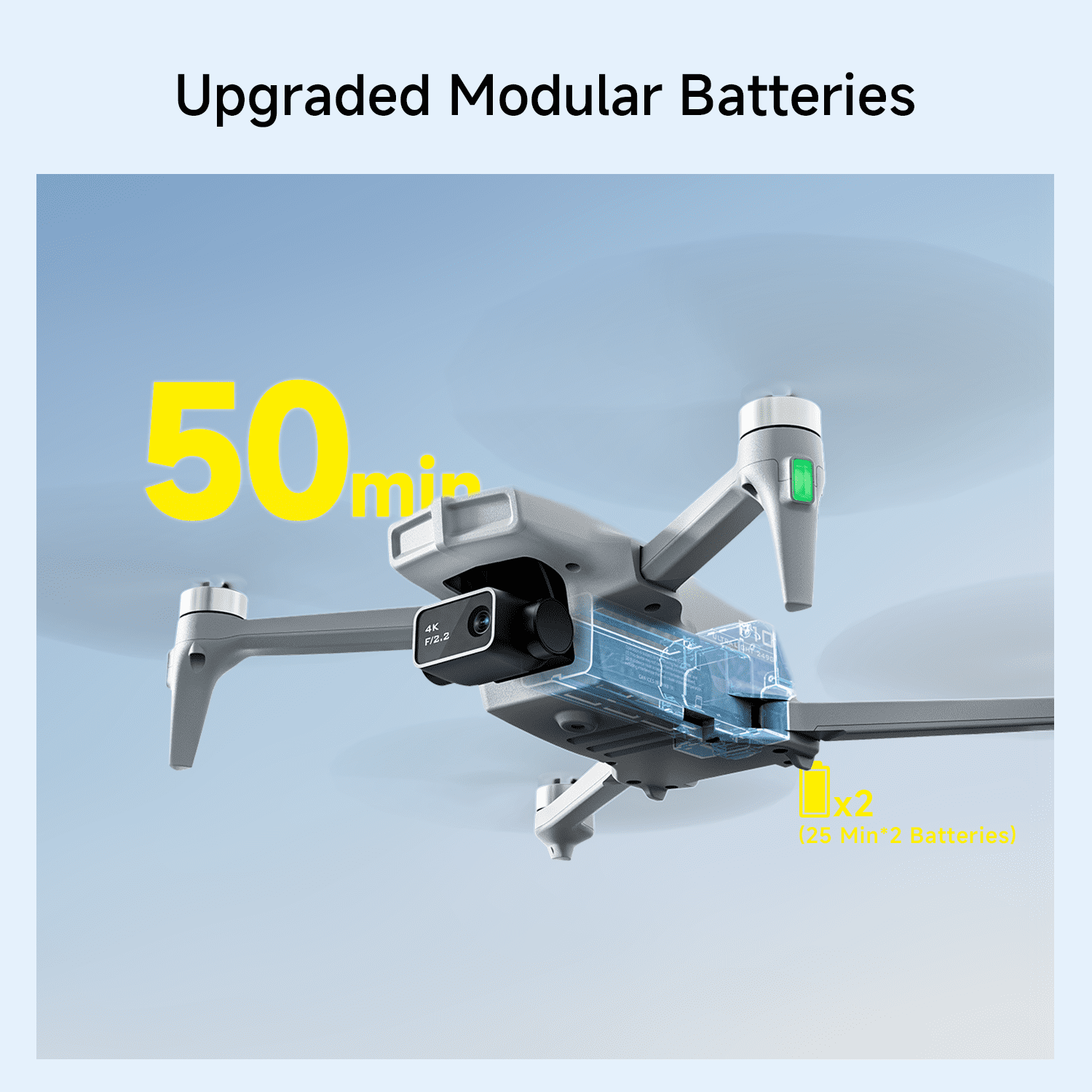 Snaptain P10 GPS Drone with 4K Camera, Foldable Brushless Motor Drone for Beginners with Smart Shooting Modes, 50 Min Flight