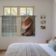 thumbnail image 3 of Cowboy Western Kitchen Curtain for Berdoom Living Room Cafe 45 Inch Length, Cowboy Hats Boots Grey Wooden Plank Tiers Curtains Light Filtering Drapes Rod Pocket Window Treatment 2 Panels 52"Wx45"L, 3 of 8