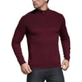 thumbnail image 5 of Iceglad Mens Slim Fit Zip Up Mock Neck Polo Sweater Casual Long Sleeve Sweater and Pullover Sweaters with Ribbing Edge, 5 of 7