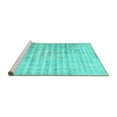 thumbnail image 2 of Ahgly Company Machine Washable Indoor Square Persian Turquoise Blue Traditional Area Rugs, 7' Square, 2 of 4