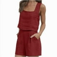 thumbnail image 3 of Bovxnpu Summer Casual Outfits For Women, 2 Piece Lounge Sets, Womens 2 Piece Outfits Summer Sets Neck Crop Tank And Shorts Sets S, 3 of 8