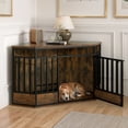 thumbnail image 3 of ModFusion Multifunctional Vintage Brown Corner Dog Kennel & TV Stand, 3 of 12