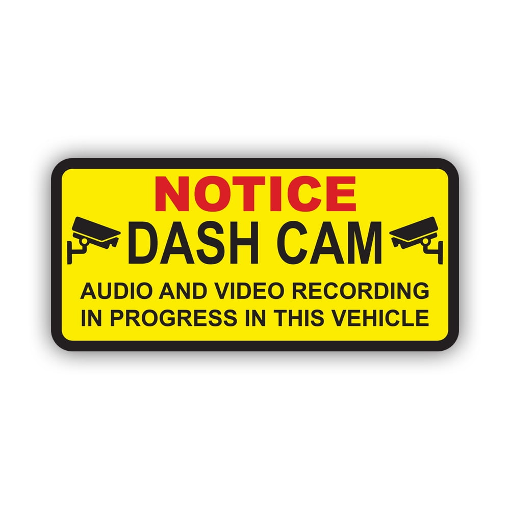 Notice Dash Cam Sticker Decal Self Adhesive Vinyl Weatherproof