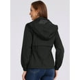 thumbnail image 4 of DARING DIVA Zipper Lightweight Hiking Hooded Windbreaker Raincoat M Black, 4 of 6