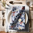 thumbnail image 5 of Vargottam Butterfly & Bloom Print Cotton Napkins Set of 12, 20x20 Inches, Blue Sturdy and Stylish Table Napkin, Perfect for Summer Parties, Picnics, Teas, and Party Gatherings Machine Washable, 5 of 7