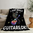 thumbnail image 4 of Guitar Blanket Plush Cozy Guitars Music Lovers Gifts Colorful Note Throw Blankets Flannel Fleece Ultra Soft Fuzzy Party Blanket for Girls Boys Men Women 60"X50", 4 of 6