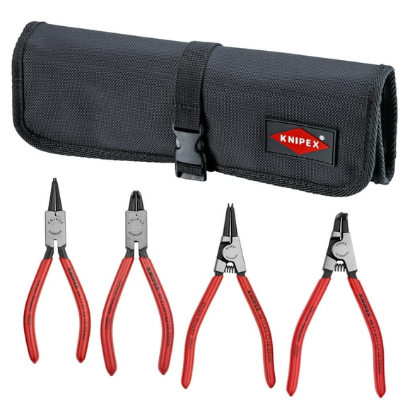Knipex 9K 00 19 52 US Straight and 90° Circlip Snap-Ring Pliers Set in Pouch (4 Piece)