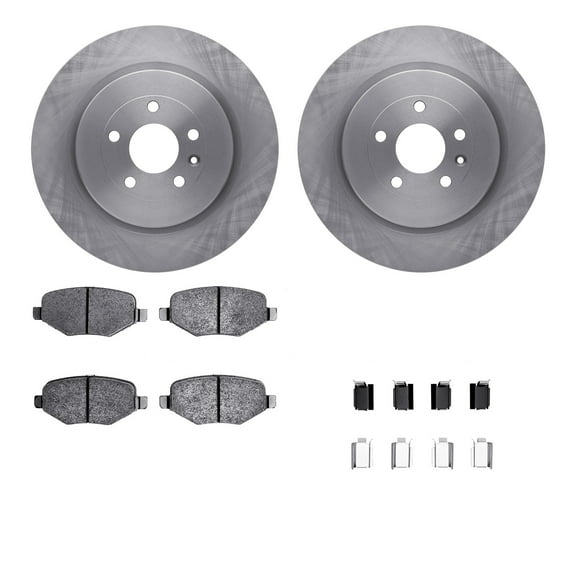 Dynamic Friction Company Rear Brake Rotors with 5000 Advanced Brake Pads includes Hardware 6512-99687
