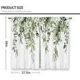 thumbnail image 2 of Olive Green Eucalyptus Leaves Kitchen Curtains Botanical Floral Plant Small Short Cafe Window Curtains Flower Herb Bathroom Window Drapes Treatment Tier Curtains 2 Panels (27.5x39 Inch), 2 of 6