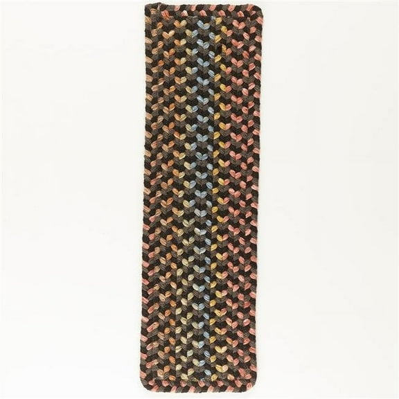 Rhody Rug WO81A008X028B-13 Woodstock Stair Treads, Onyx & Multi Color - Set of 13