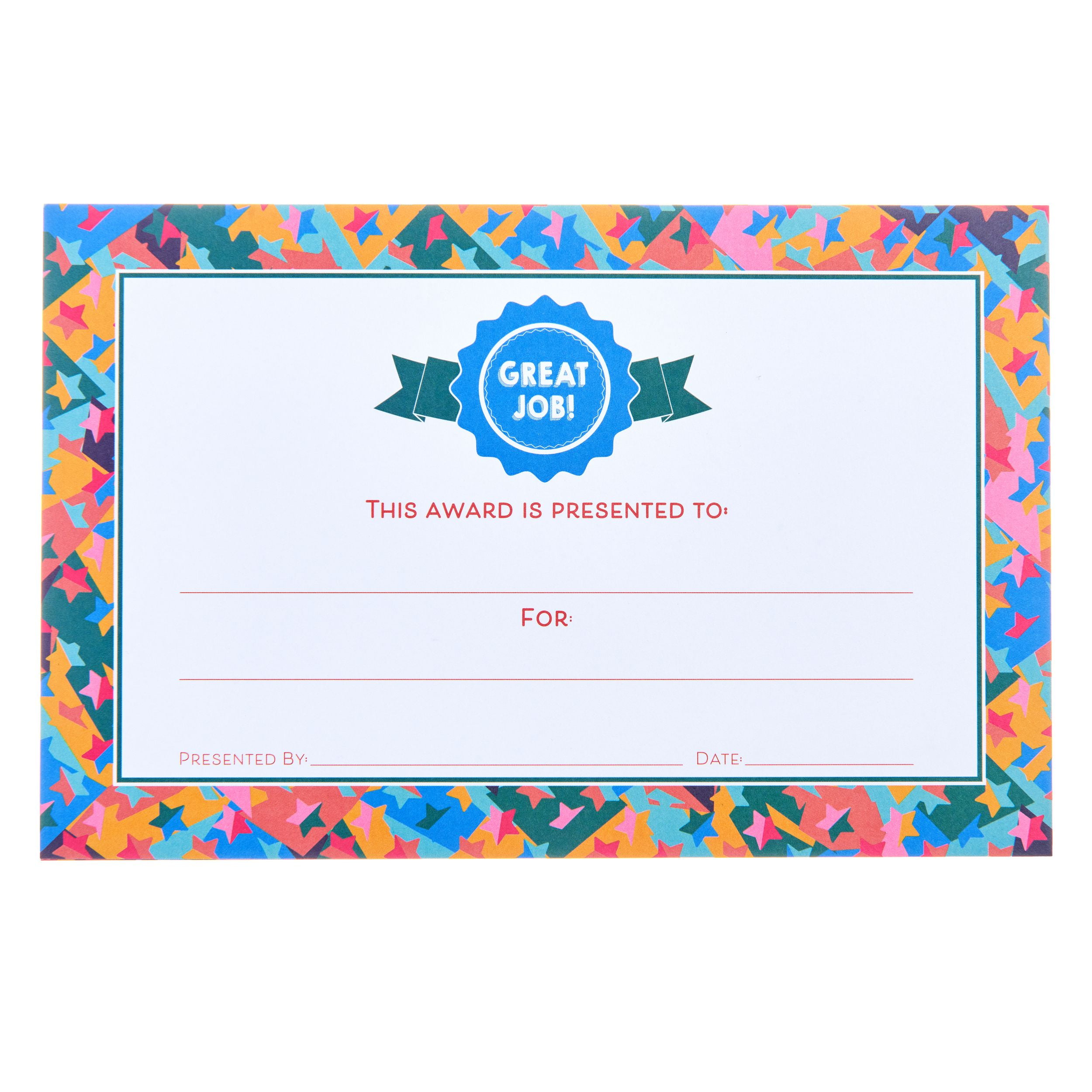 (4 pack) Gartner Studios "Great Job" Certificates, Unisex, Paper Recognition Awards, 20 Pack