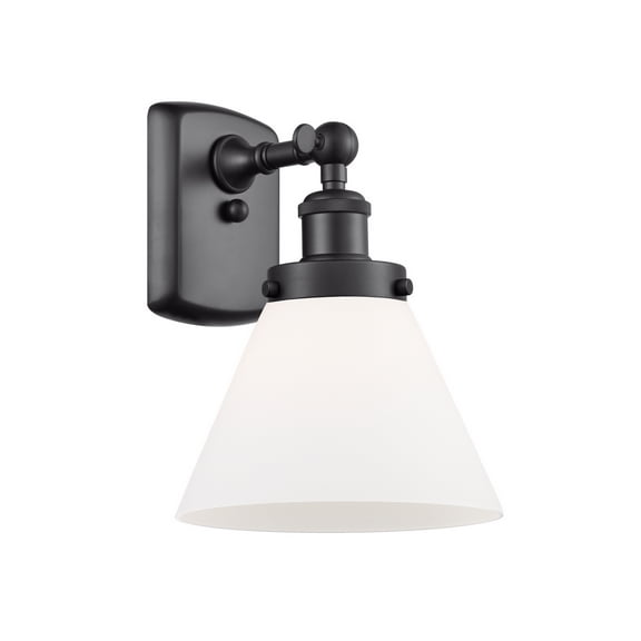 Innovations 916-1W-BK-G41-LED Large Cone 1 Light Sconce part of the Ballston Collection, Matte Black